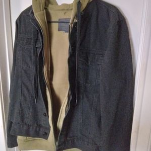 BOOM BOOM JEANS lined denim jacket with hood